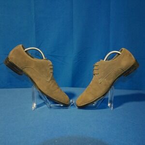 Dream Seek Mens Taupe Brown Faux Suede Oxford Dress Shoes Size 7.5
